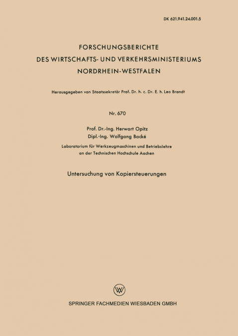 UNTERSUCHUNG VON KOPIERSTEUERUNGEN