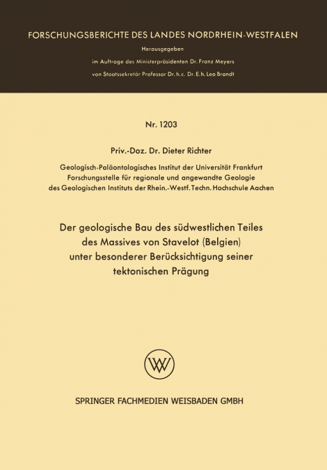 DER GEOLOGISCHE BAU DES SUDWESTLICHEN TEILES DES MASSIVES VO