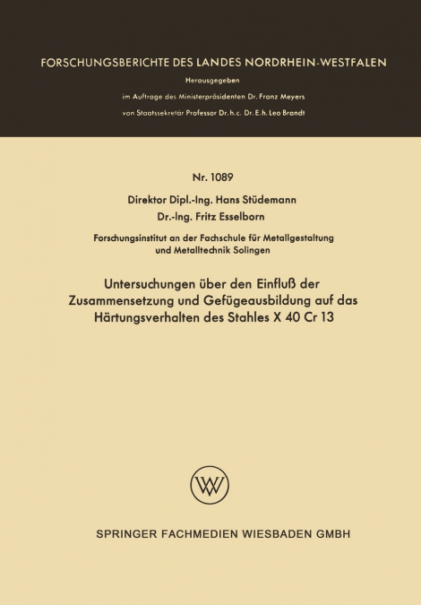 UNTERSUCHUNGEN UBER DEN EINFLU� DER ZUSAMMENSETZUNG UND GEFU