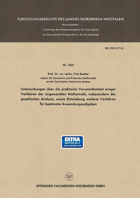 UNTERSUCHUNGEN UBER DIE PRAKTISCHE VERWENDBARKEIT EINIGER VE