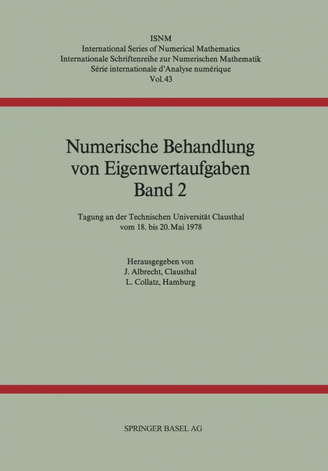 NUMERISCHE BEHANDLUNG VON EIGENWERTAUFGABEN BAND 2