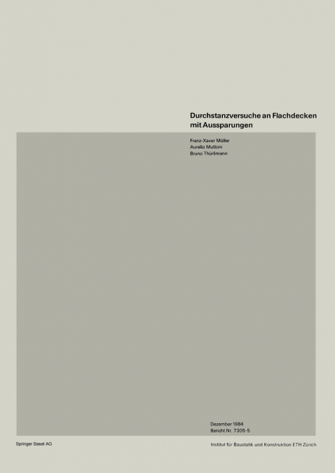 DURCHSTANZVERSUCHE AN FLACHDECKEN MIT AUSSPARUNGEN