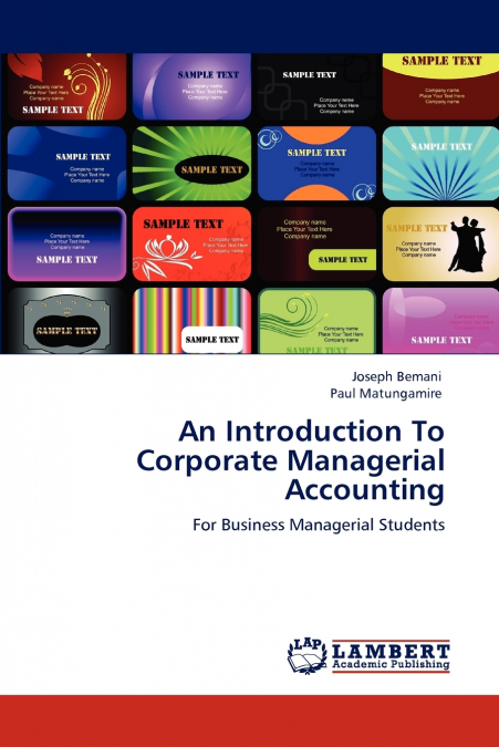 AN INTRODUCTION TO CORPORATE MANAGERIAL ACCOUNTING