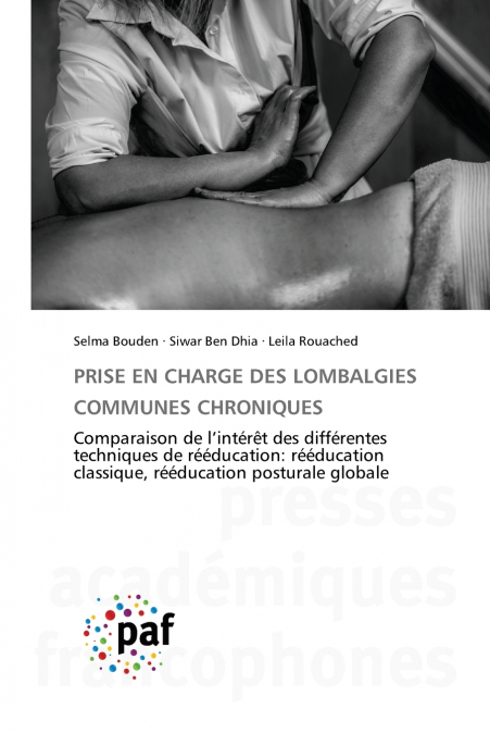 PRISE EN CHARGE DES LOMBALGIES COMMUNES CHRONIQUES