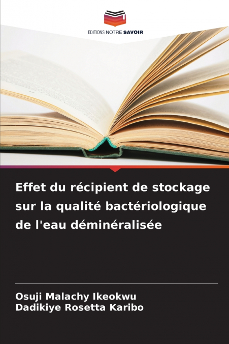 EFFET DU RECIPIENT DE STOCKAGE SUR LA QUALITE BACTERIOLOGIQU