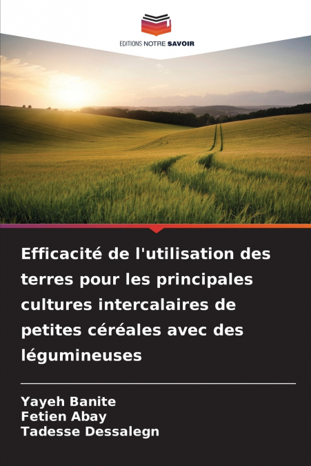 EFFICACITE DE L?UTILISATION DES TERRES POUR LES PRINCIPALES