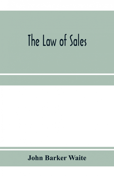 THE LAW OF SALES