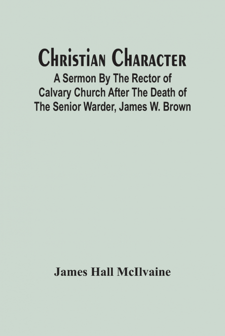 CHRISTIAN CHARACTER