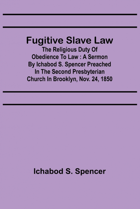FUGITIVE SLAVE LAW