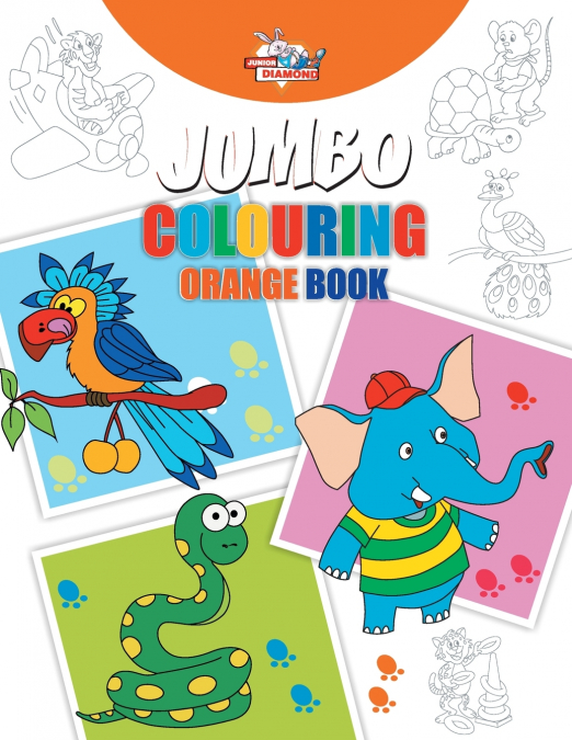 JUMBO COLOURING ORANGE BOOK FOR 4 TO 8 YEARS OLD KIDS BEST