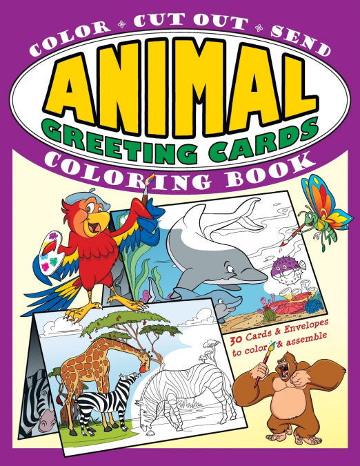 ANIMAL GREETING CARDS COLORING BOOK