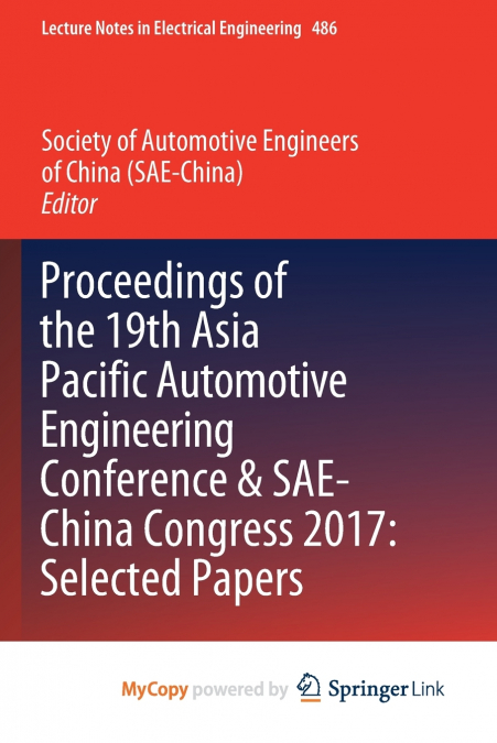 PROCEEDINGS OF THE 19TH ASIA PACIFIC AUTOMOTIVE ENGINEERING