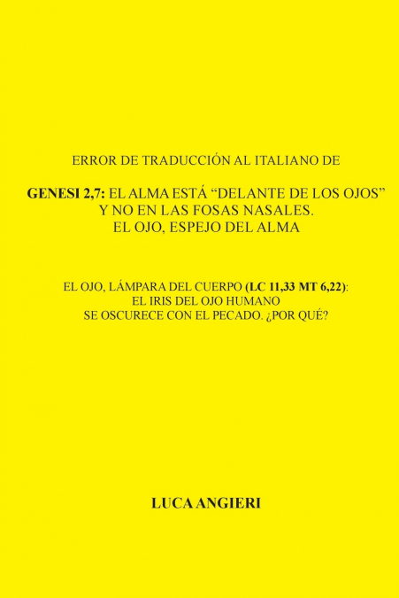 ERROR DE TRADUCCION AL ITALIANO DE GENESIS 2,7