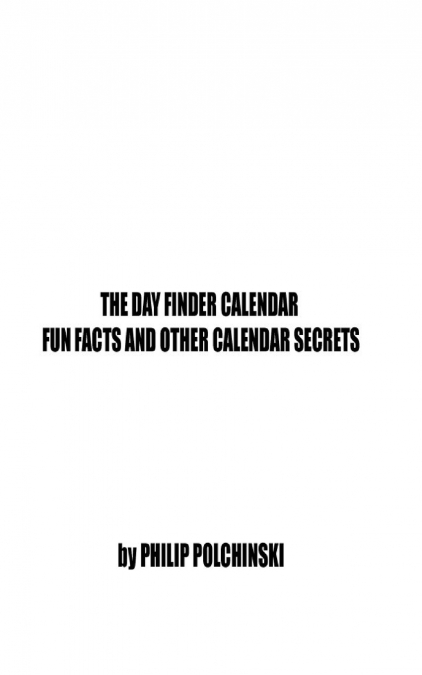 THE DAY FINDER CALENDAR