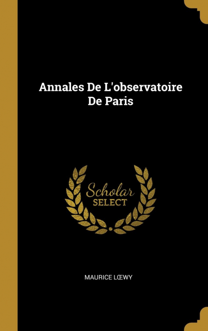 Annales De L’observatoire De Paris