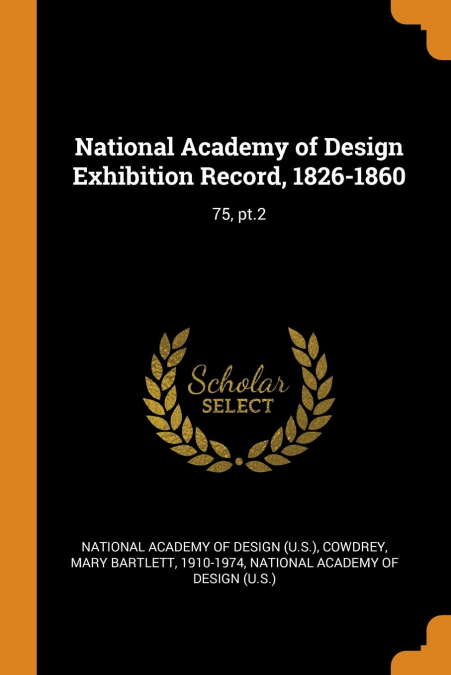 National Academy of Design Exhibition Record, 1826-1860