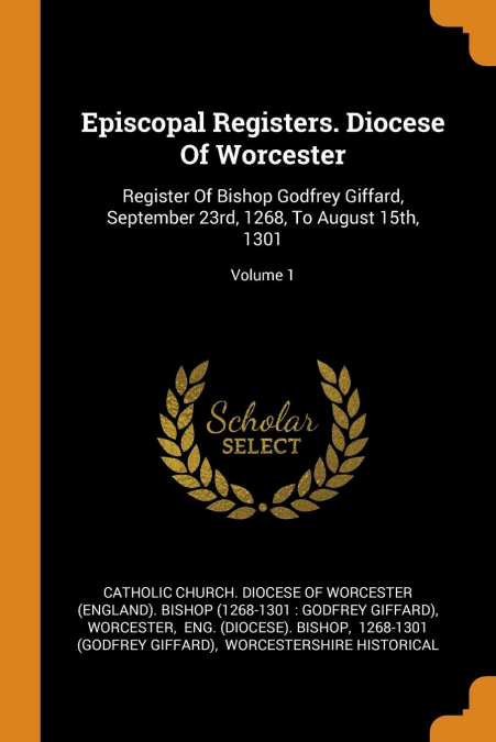 Episcopal Registers. Diocese Of Worcester