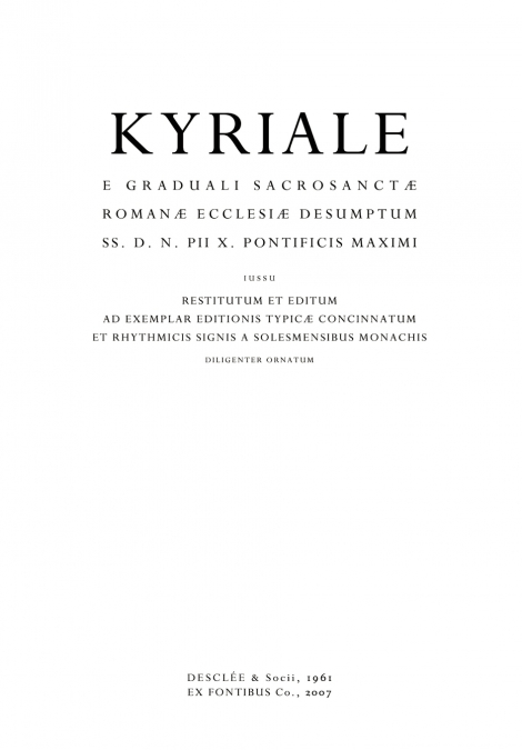Kyriale Romanum (1961)