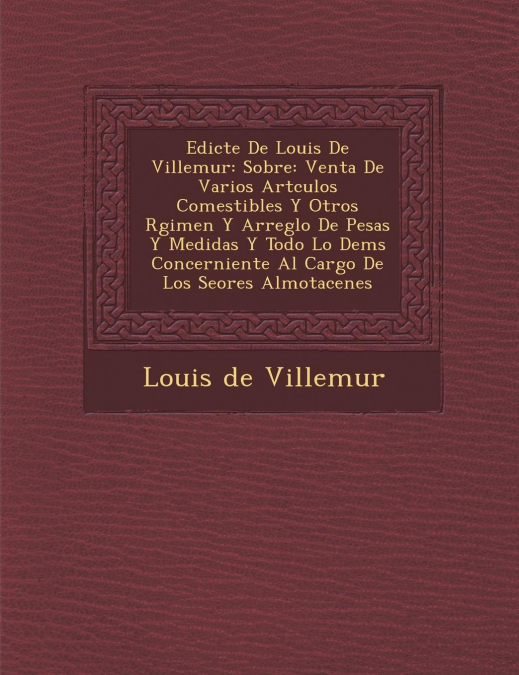 Edicte De Louis De Villemur