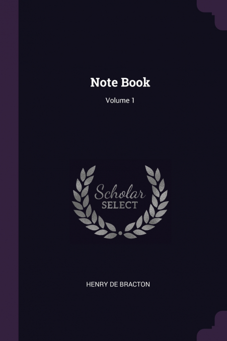 Note Book; Volume 1