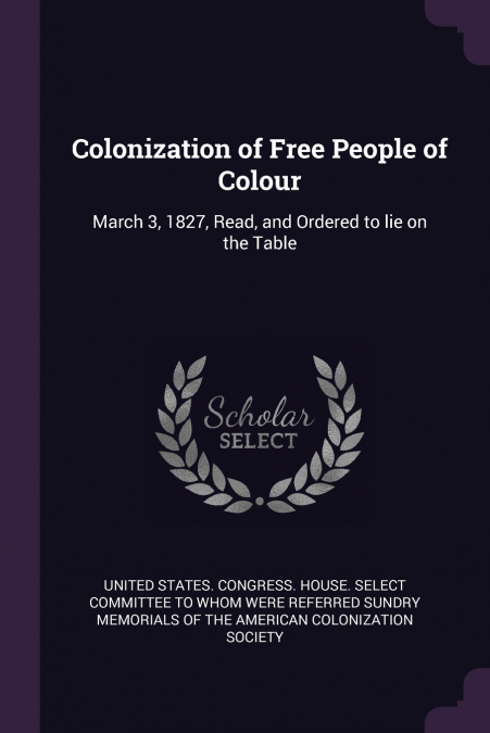 Colonization of Free People of Colour