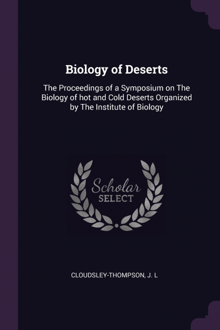Biology of Deserts