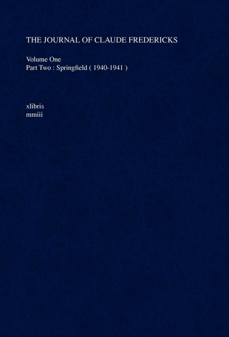 The Journal of Claude Fredericks