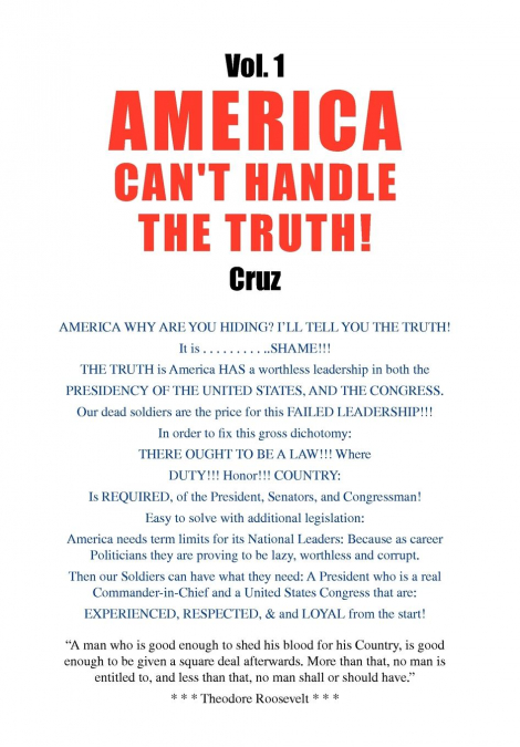 Vol. 1 America Can’t Handle the Truth!