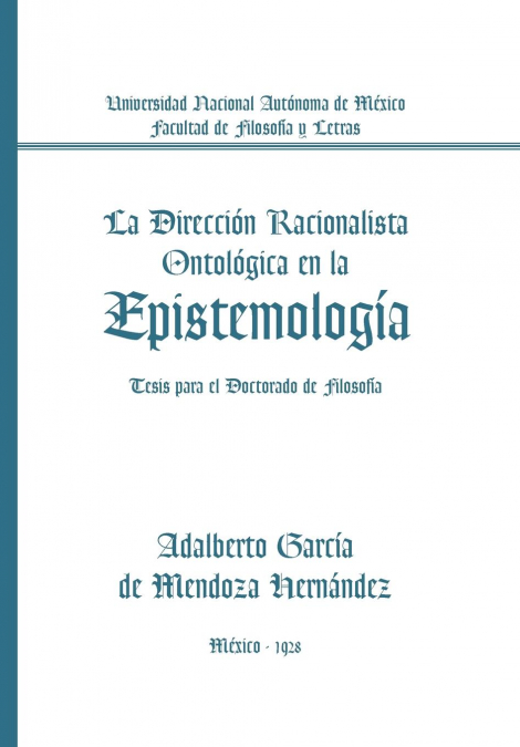 La Direccion Racionalista Ontologica En La Epistemologia