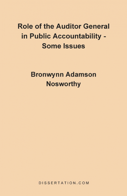 Role of the Auditor General in Public Accountability