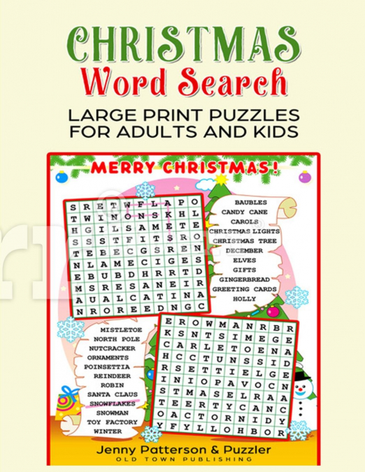 Christmas Word Search Large Print Puzzles for Adults and Kids