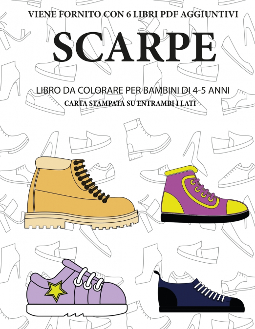 Libro da colorare per bambini di 4-5 anni (Scarpe)