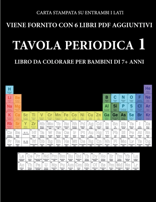 Libro da colorare per bambini di 7+ anni  (Tavola Periodica)
