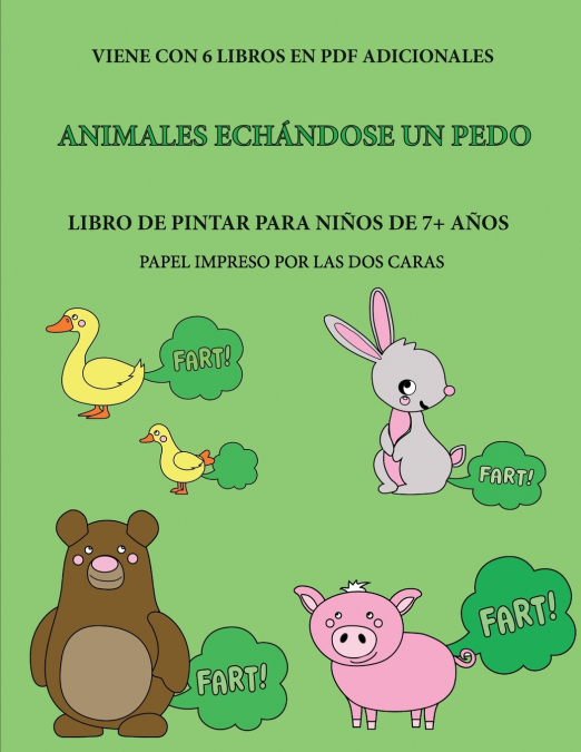 Libro de pintar para niños de 7+ años (Animales echándose un pedo)