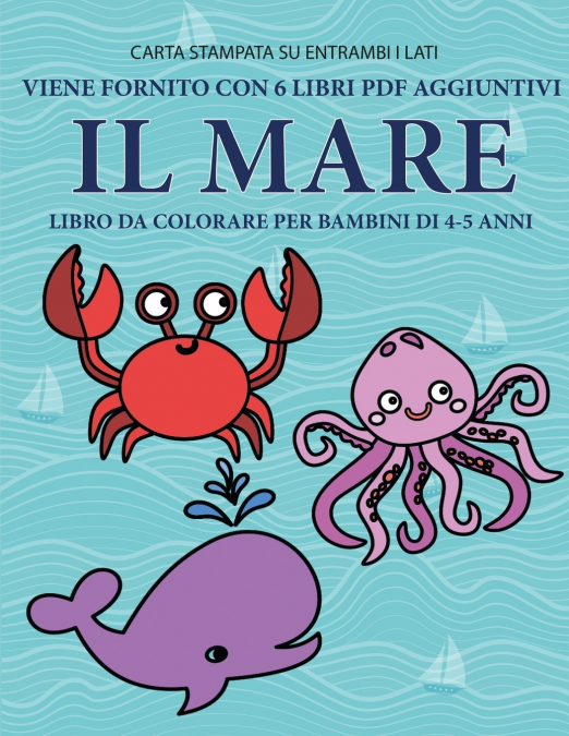 Libro da colorare per bambini  di 4-5 anni  (Il mare)