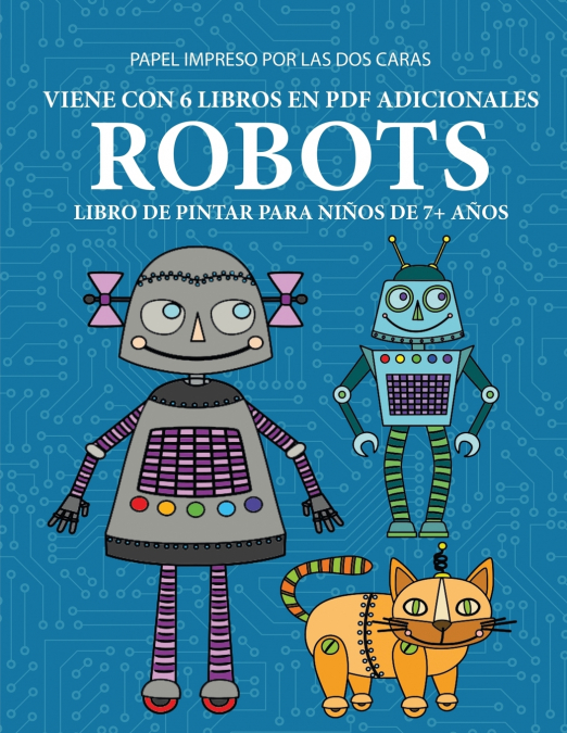 Libro de pintar para niños de 7+ años (Robots)