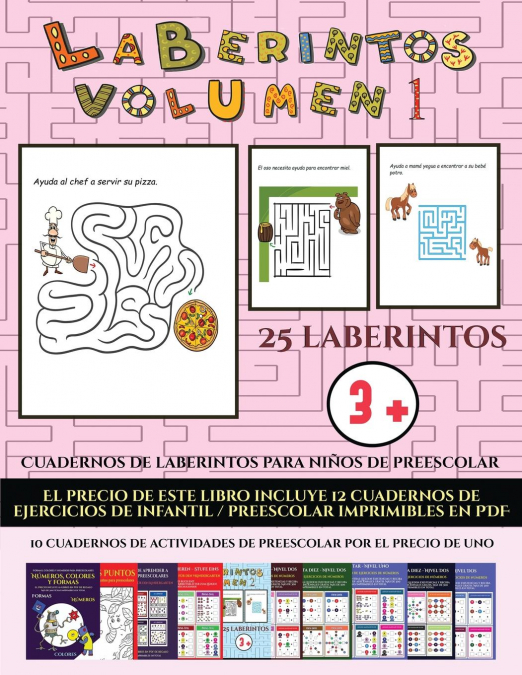 Cuadernos de laberintos para niños de preescolar (Laberintos - Volumen 1)