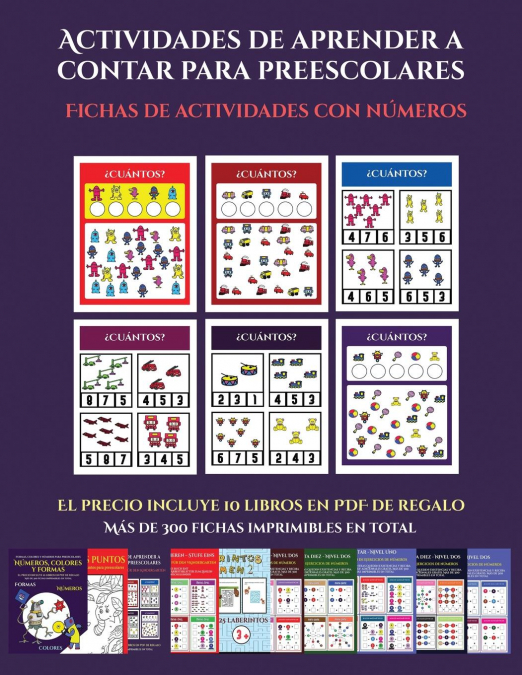 Fichas de actividades con números (Actividades de aprender a contar para preescolares)