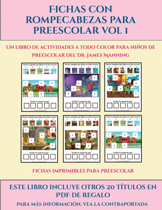 Fichas imprimibles para preescolar (Fichas con rompecabezas para preescolar Vol 1)