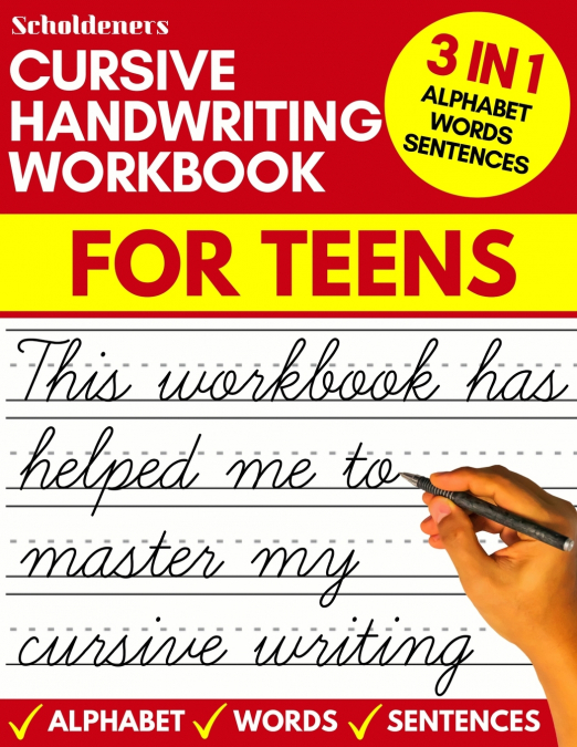 Cursive handwriting workbook for teens