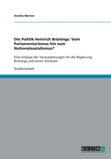 Die Politik Heinrich Brünings
