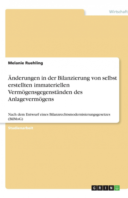Änderungen in der Bilanzierung von selbst erstellten immateriellen Vermögensgegenständen des Anlagevermögens