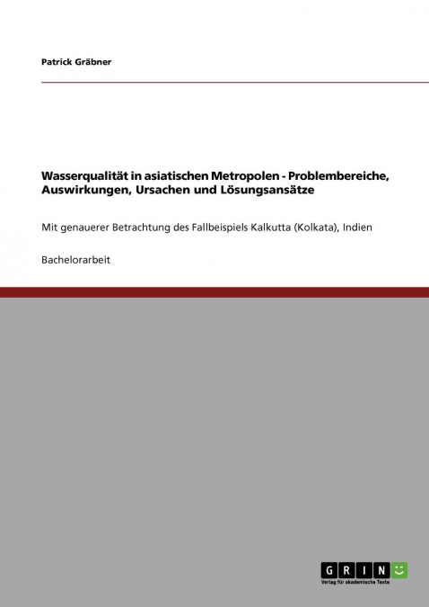 Wasserqualität in asiatischen Metropolen. Problembereiche, Auswirkungen, Ursachen und Lösungsansätze