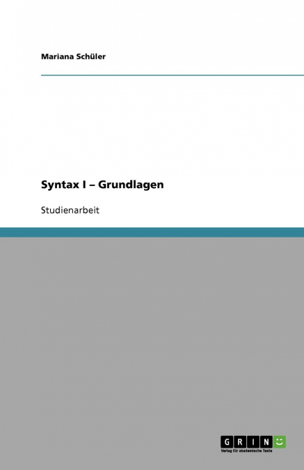 Syntax I - Grundlagen