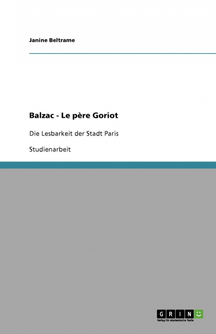 Balzac - Le père Goriot