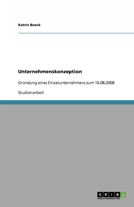 Unternehmenskonzeption