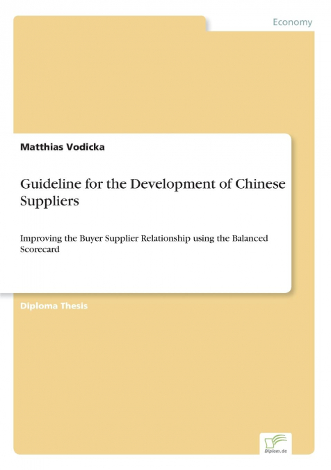 Guideline for the Development of Chinese Suppliers