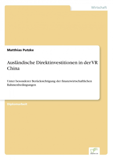 Ausländische Direktinvestitionen in der VR China