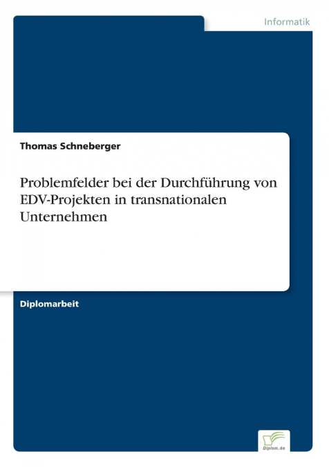 Problemfelder bei der Durchführung von EDV-Projekten in transnationalen Unternehmen