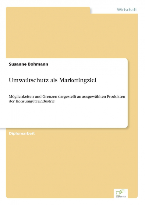 Umweltschutz als Marketingziel